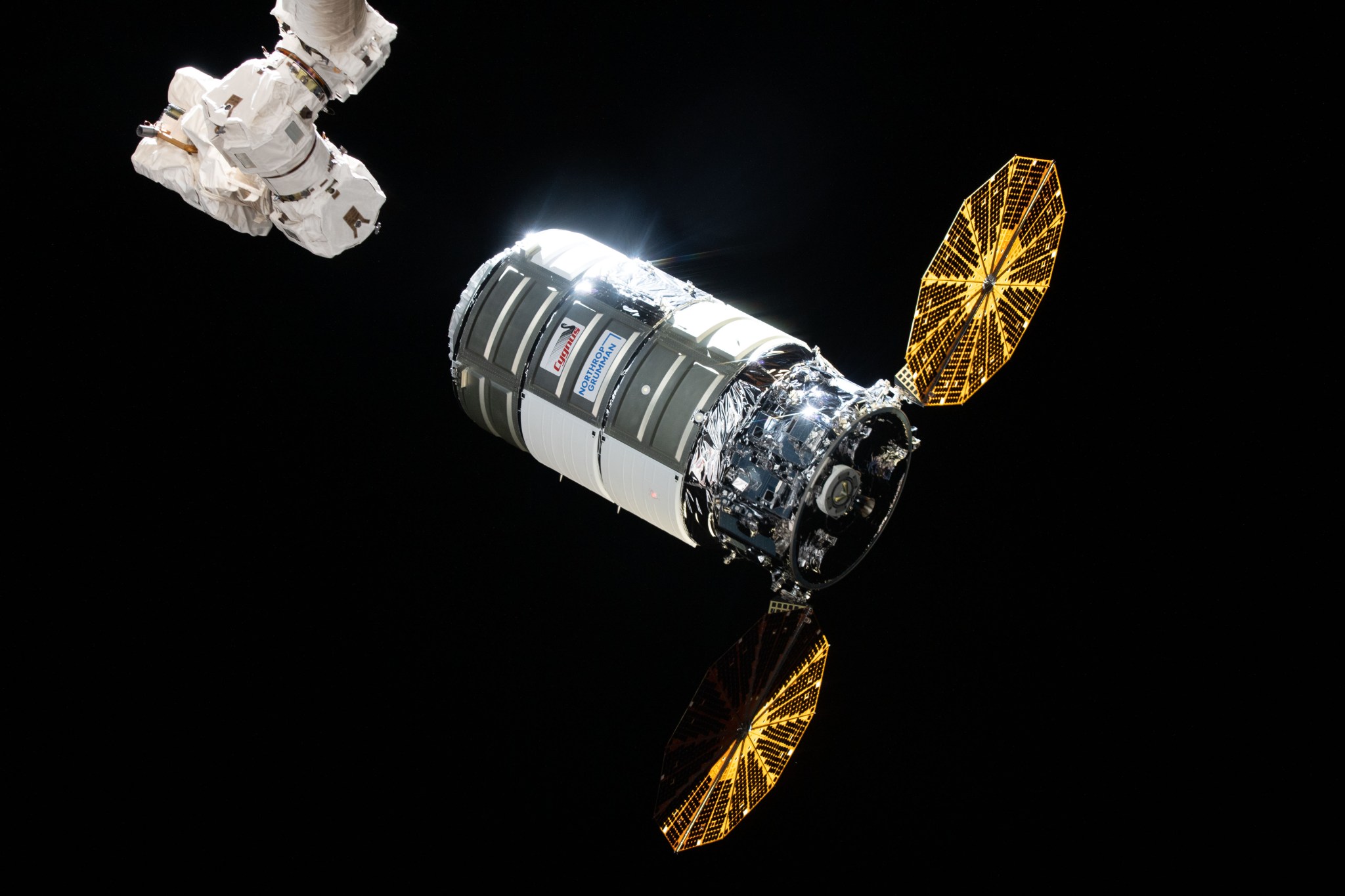 Image of Northrop Grumman’s Cygnus resupply spacecraft.