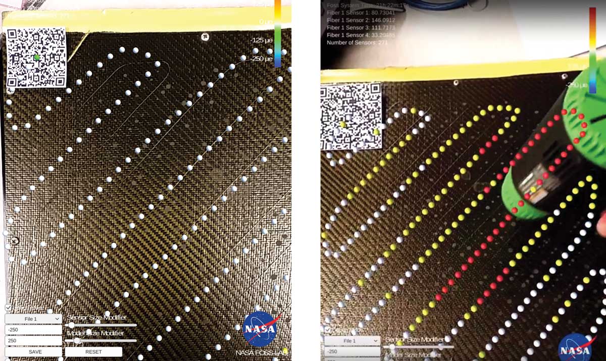 Image of two photos side by side showing how sensors react to heat.