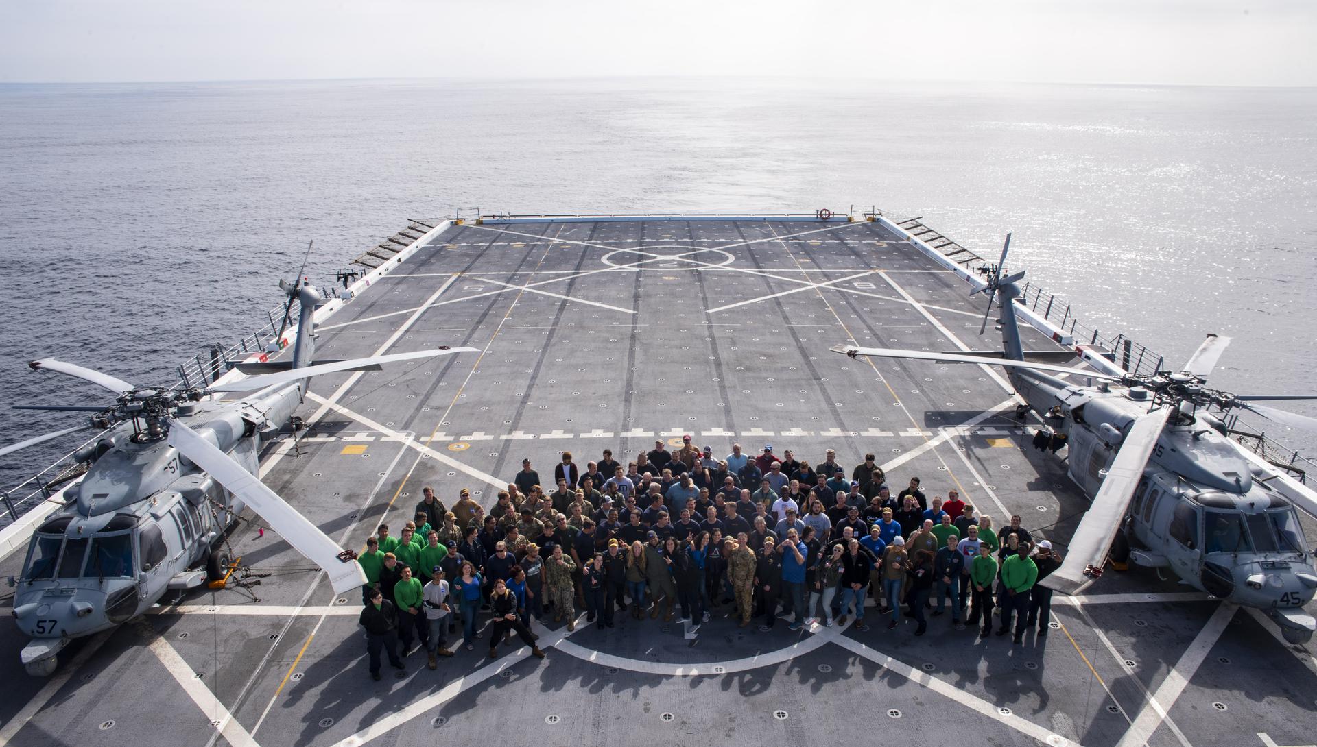 The NASA and DoD Recovery Team aboard the USS John P. Murtha for the Underway Recovery Test 9 (URT-9).