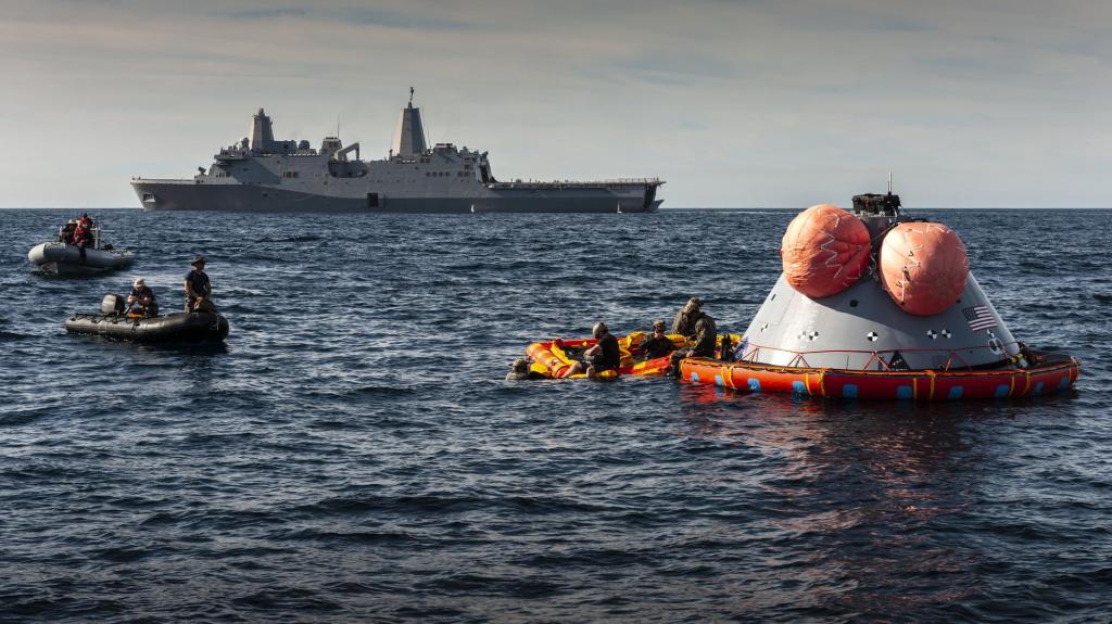 NASA Invites Media to View Artemis I Orion Test Capsule and Recovery Hardware
