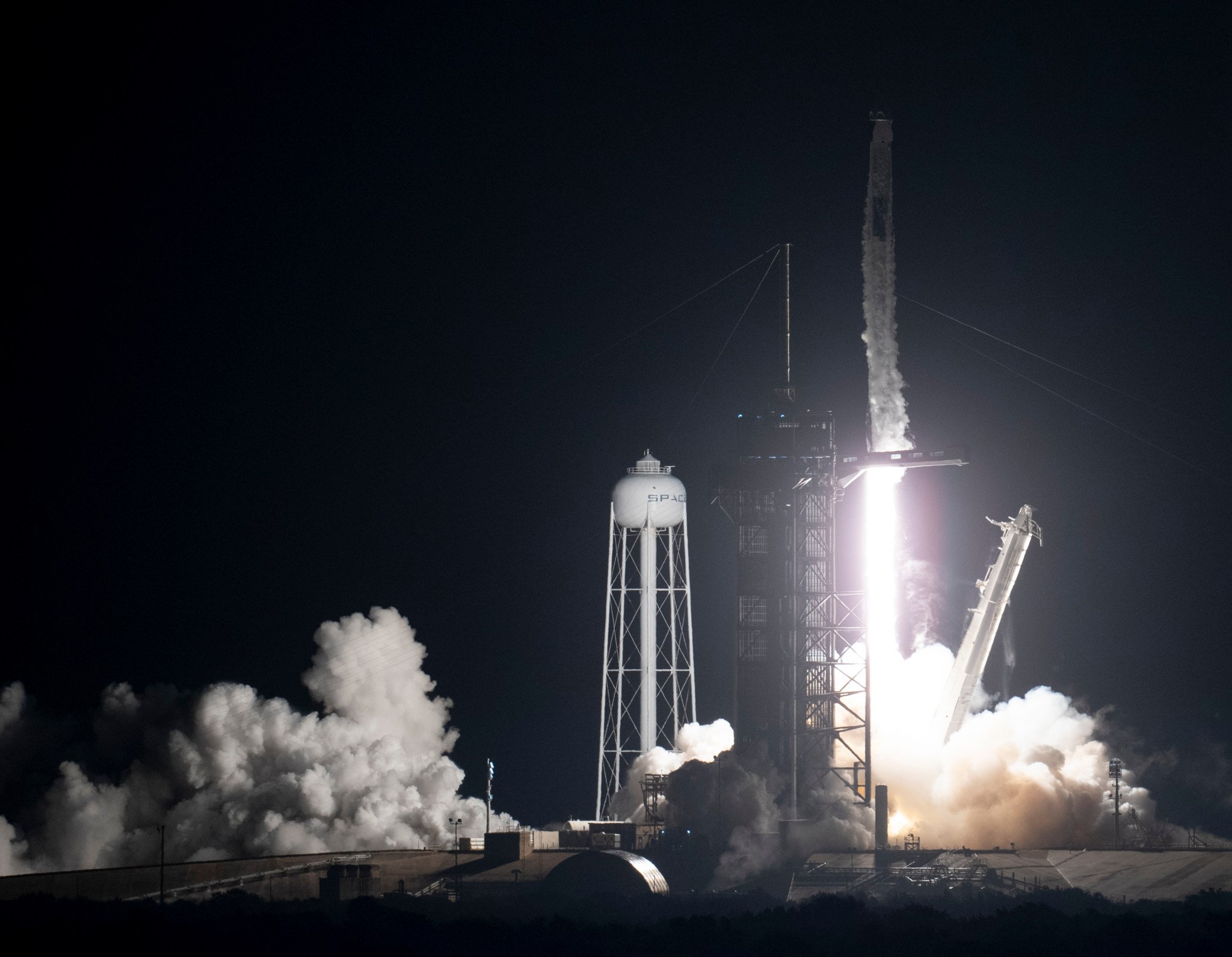 A SpaceX Falcon 9 rocket carrying the company's Crew Dragon spacecraft launches for NASA’s SpaceX Crew-3 mission to the International Space Station.