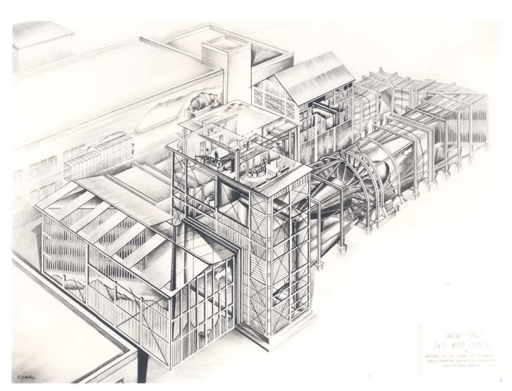 Building model of 7 X 10-Foot High Speed Tunnel Building 1212B