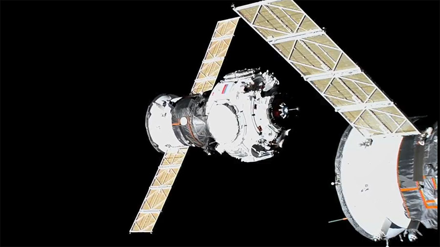 Russia's new Prichal docking module arrives at the station providing additional docking ports and fuel transfer capabilities.