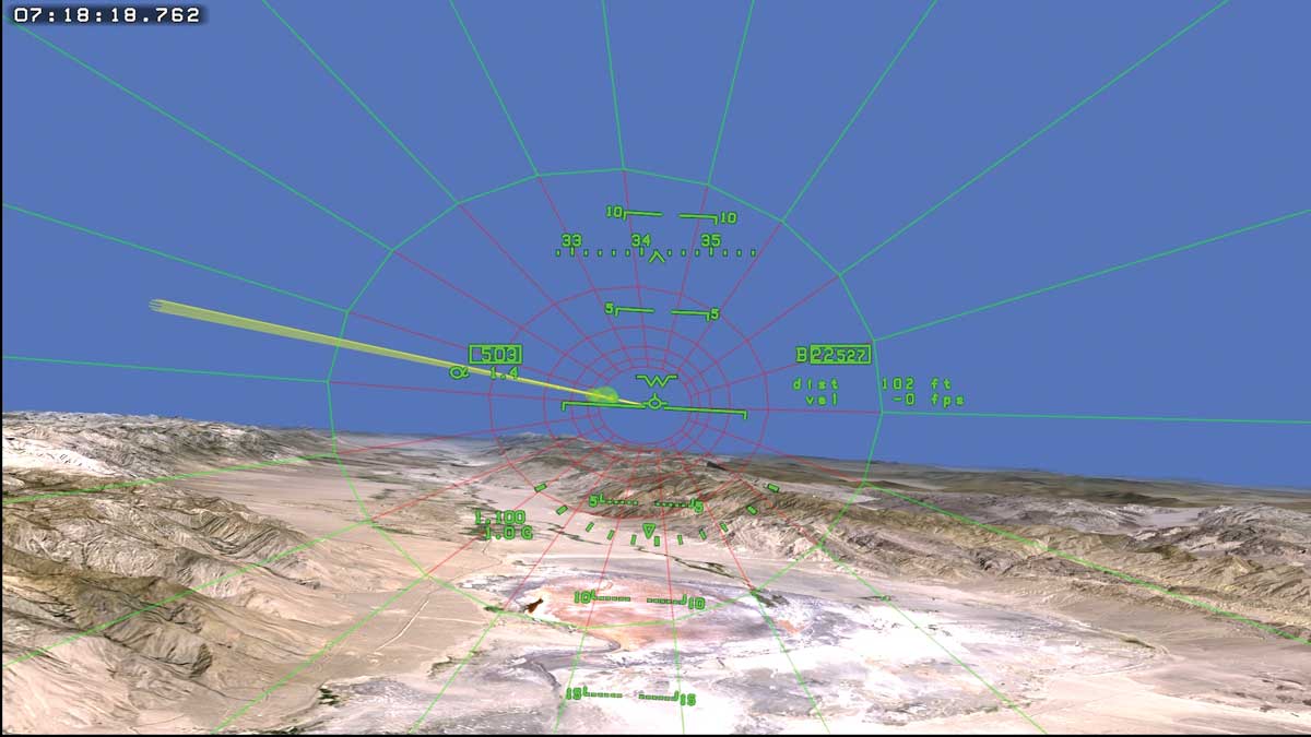 Screenshot of an active virtual reality flight in progress.