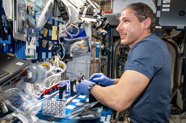 image of an astronaut working on an experiment