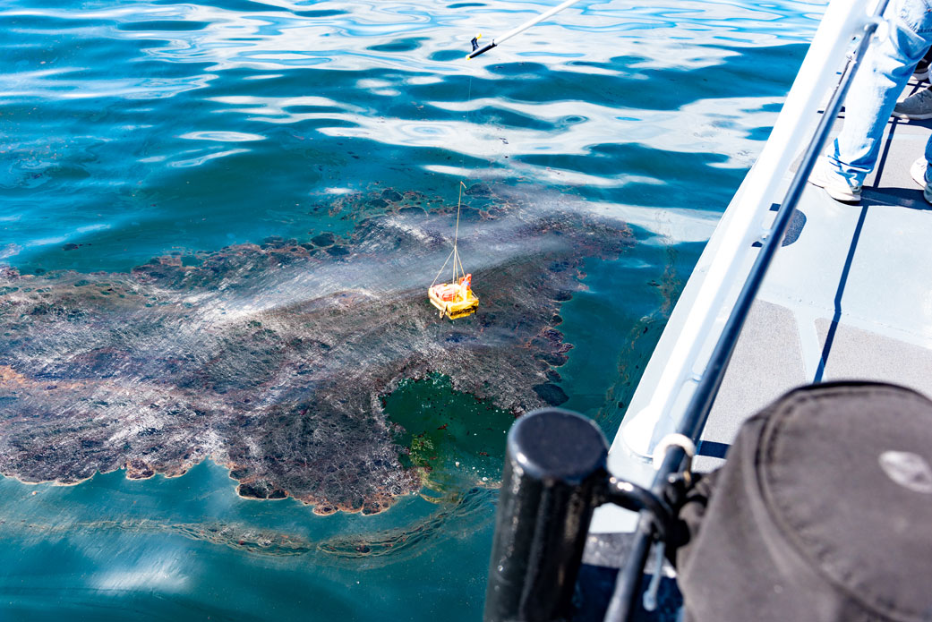 The Marine Oil Spill Thickness (MOST) project collecting data off ocean oil slicks