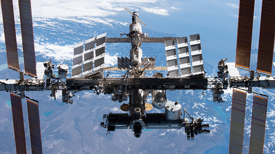 The space station was pictured from the SpaceX Crew Dragon Endeavour during its departure on Nov. 8, 2021.