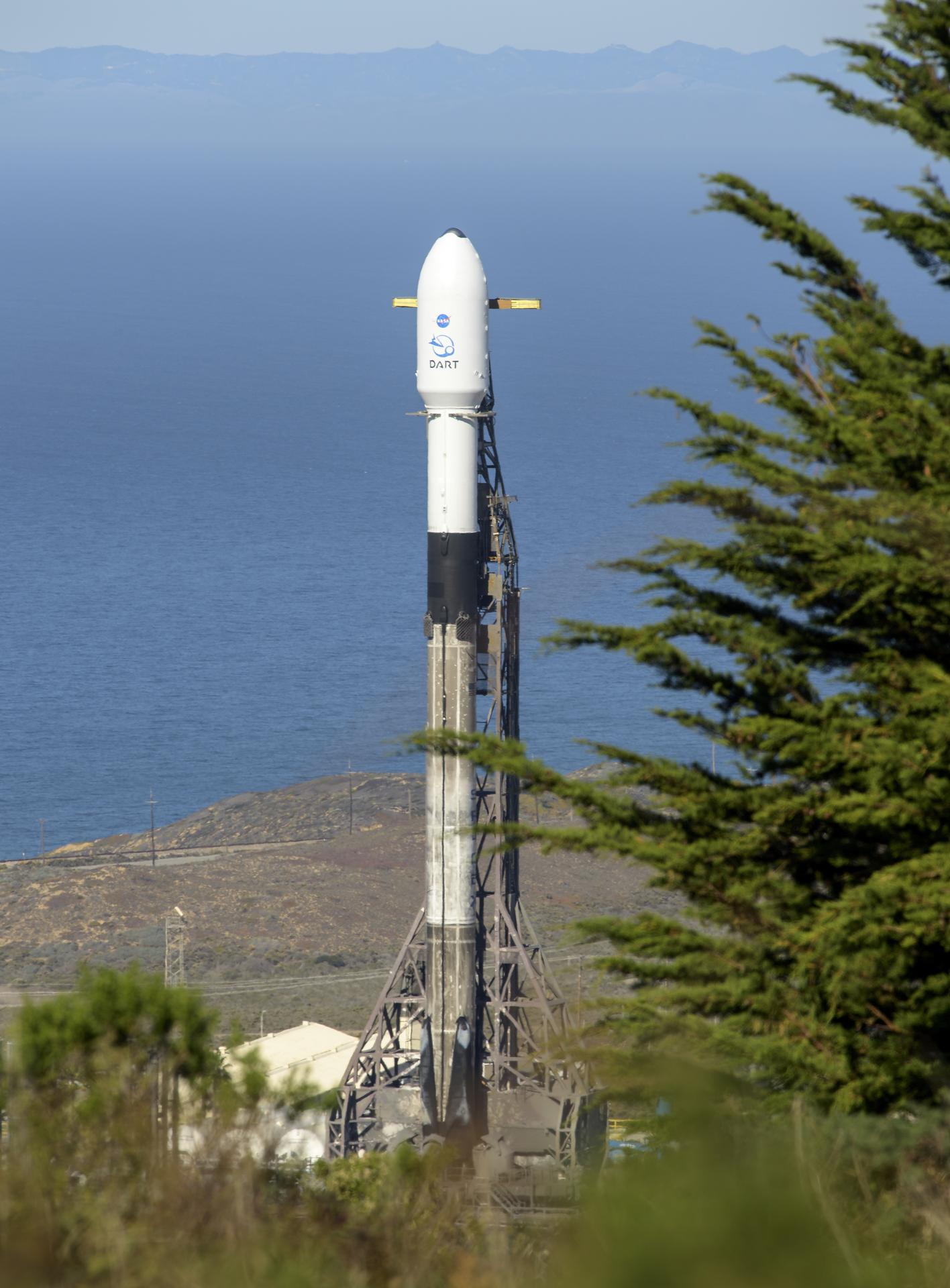 A SpaceX Falcon 9 rocket carrying NASA’s Double Asteroid Redirection Test spacecraft