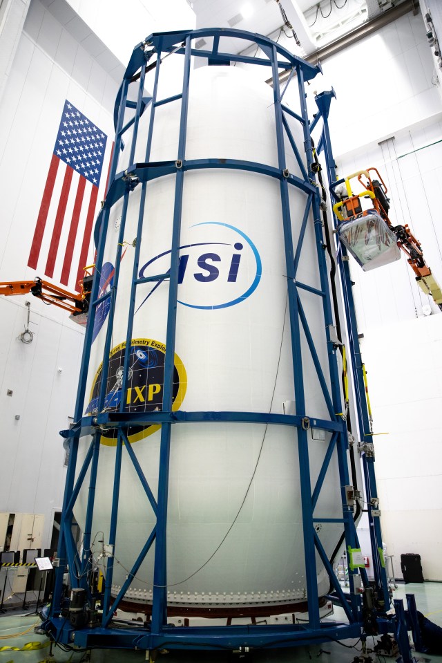 IXPE spacecraft encapsulation at Kennedy Space Center