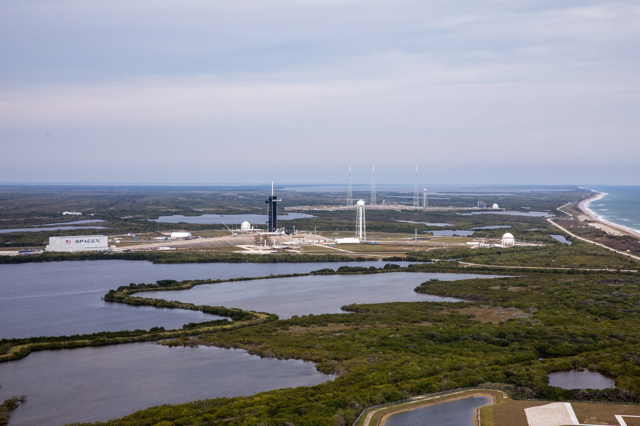 A proposed site for Launch Complex 49 is north of historic launch pads 39A and 39B on the Atlantic Ocean and still within NASA Kennedy Space Center's security perimeter.