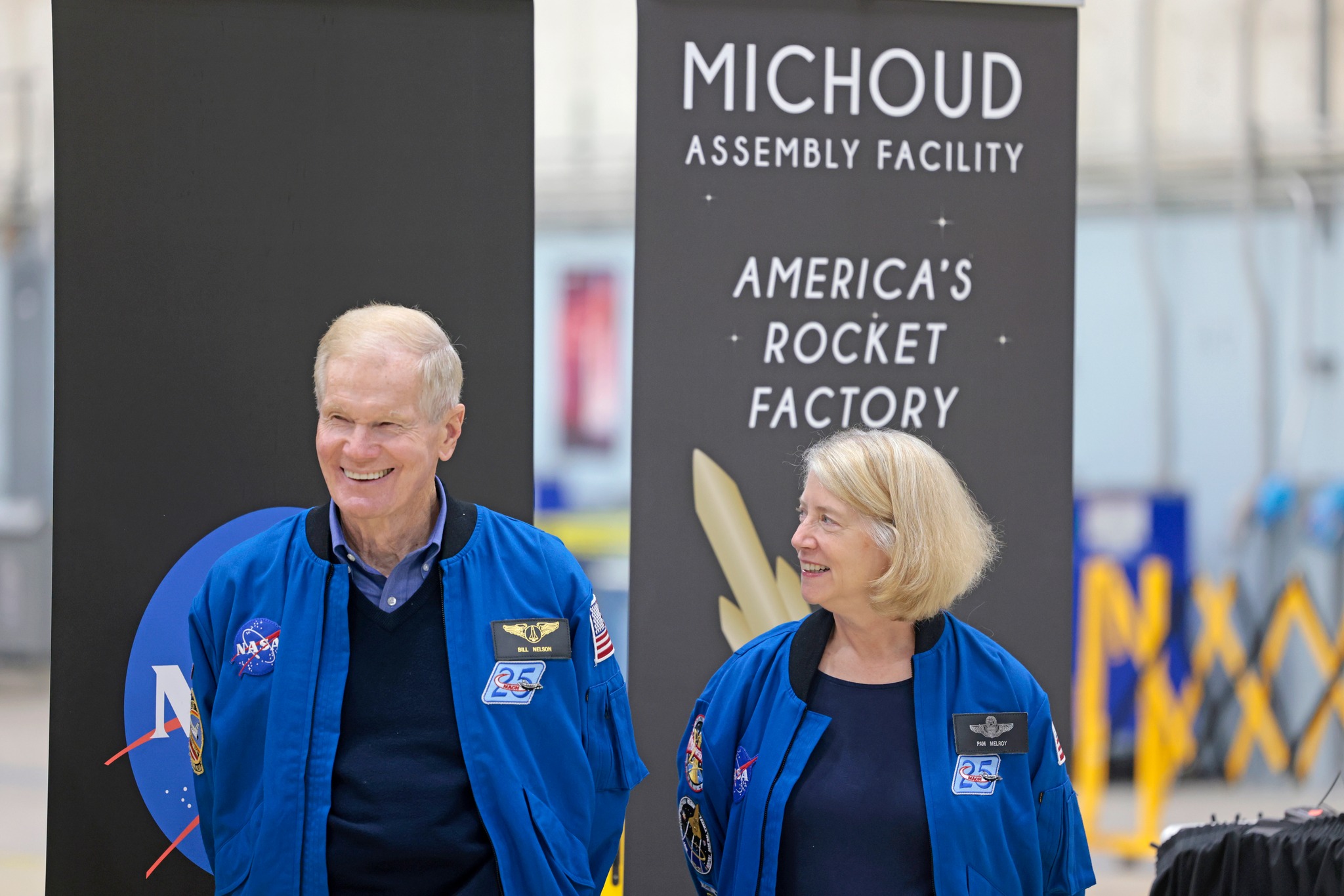 NASA Administrator Bill Nelson and Deputy Administrator Pam Melroy visit Michoud Assembly Facility on Dec. 8. 