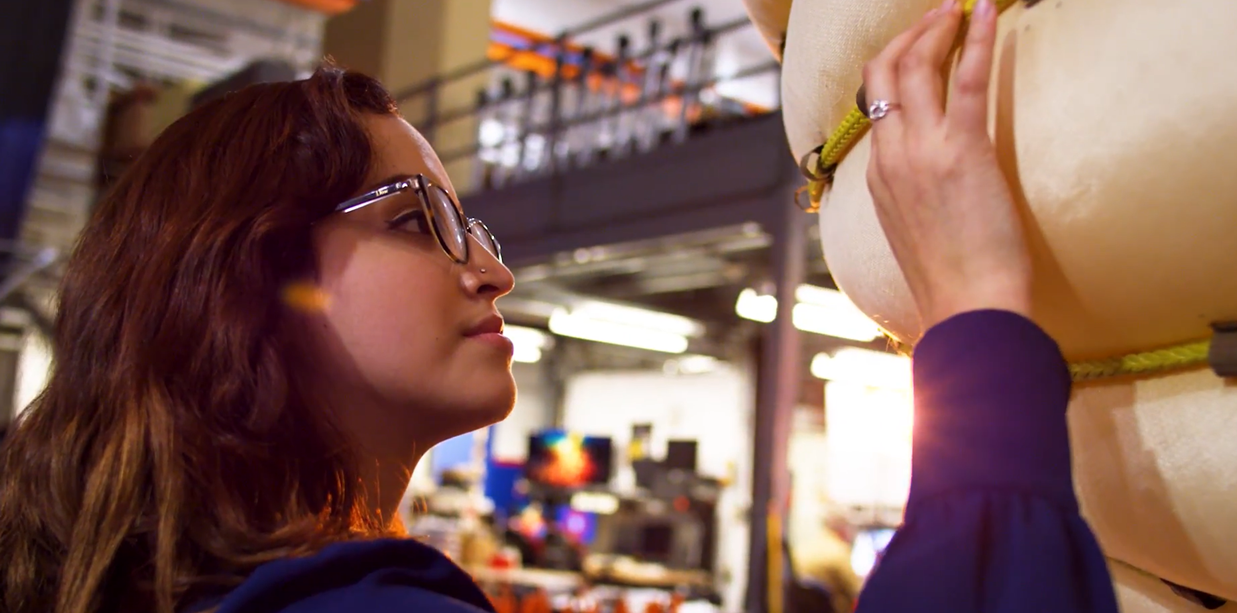 Former University of California (UC) Merced student Victoria Arias is shown participating in research during her 2018 internship