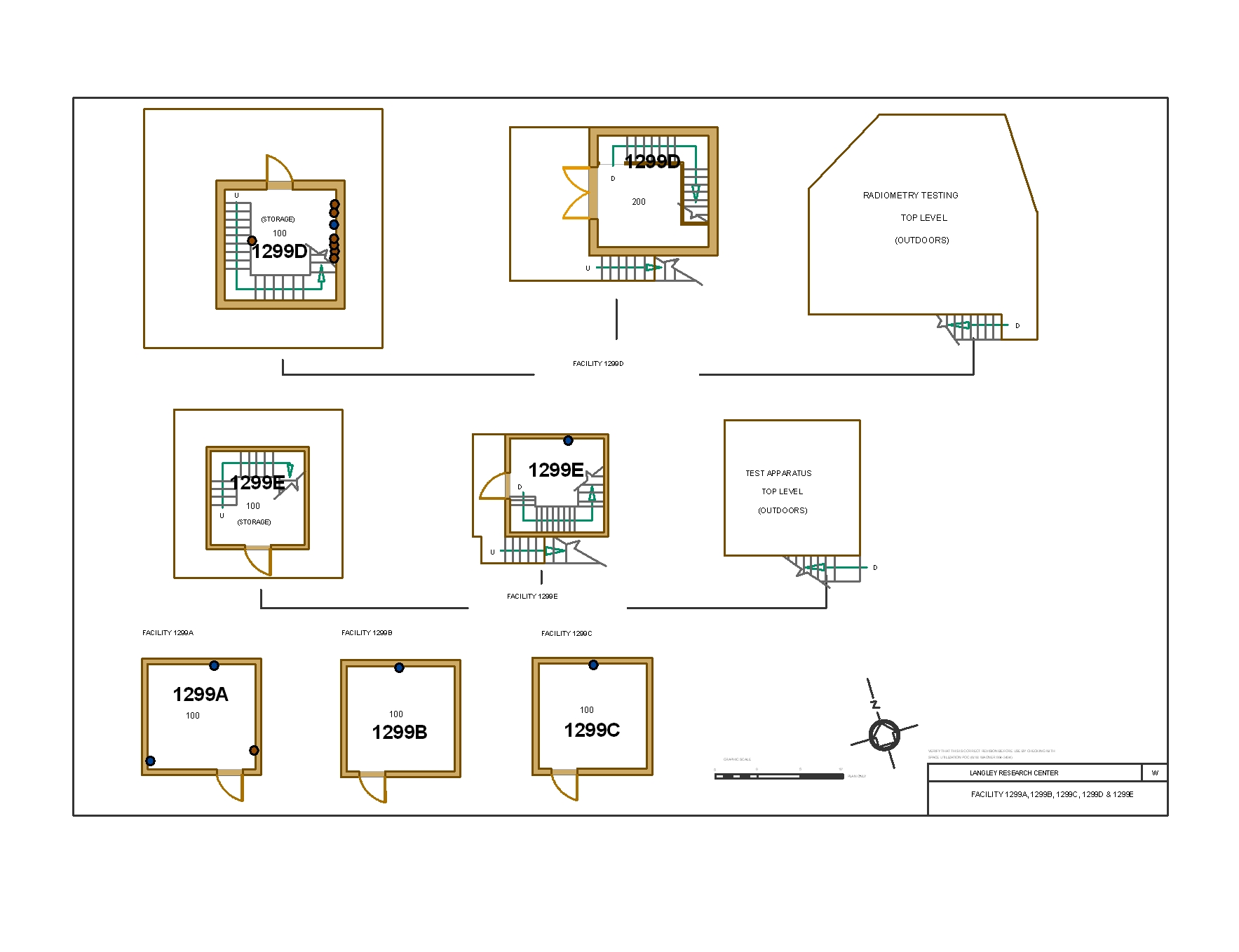 2010 Floor Plan: 2010 floor plan of the Building 1299 research complex.