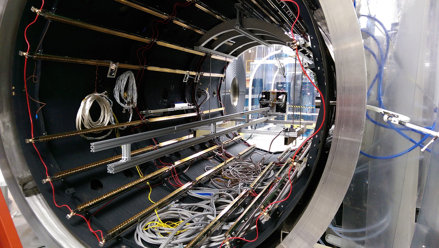 Photo of the 8 foot by 15 foot thermal vacuum chamber at Langley Research Center 