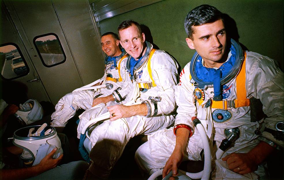grissom white and chaffee in van eroute to pad