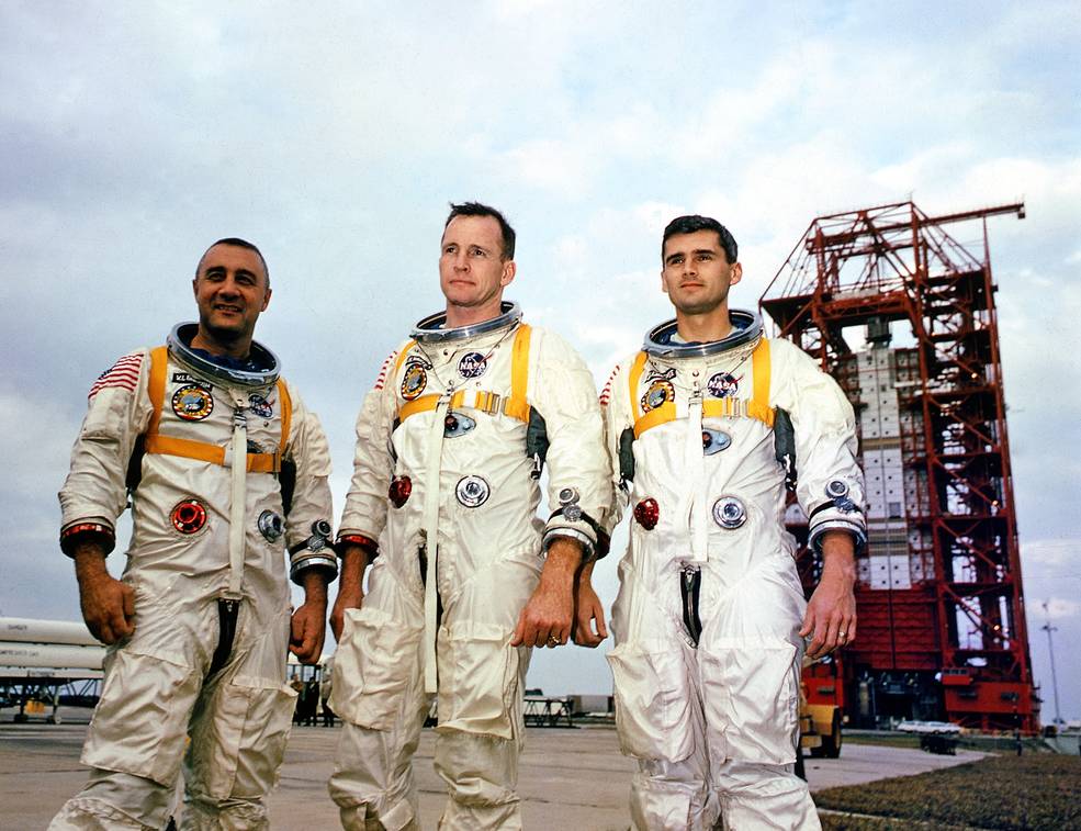 crew posing at pad