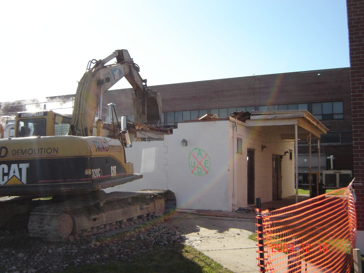 This is a photo of ongoing demolition in December 2009.