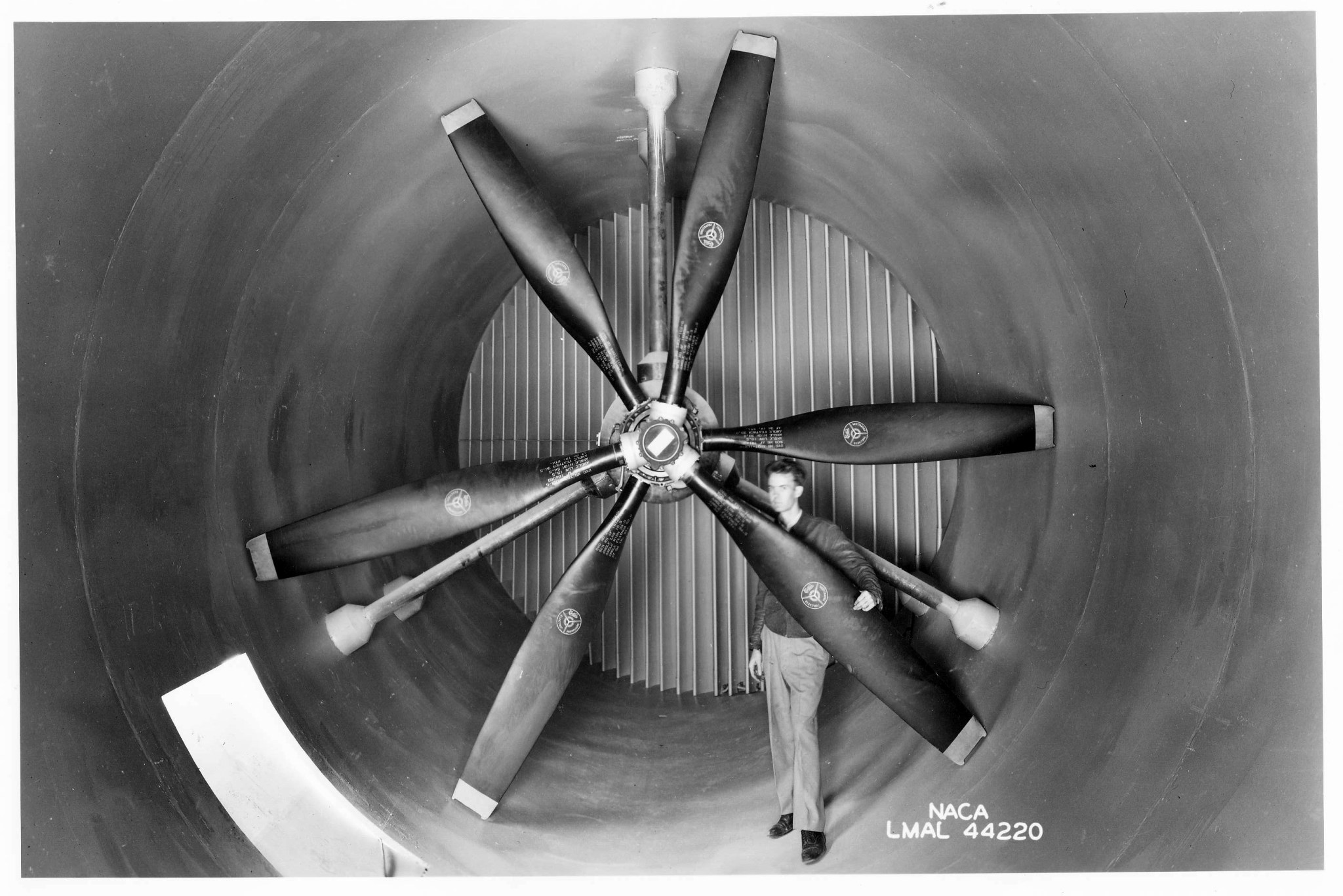  A 1945 image of the fan blades in the Flutter Tunnel. 