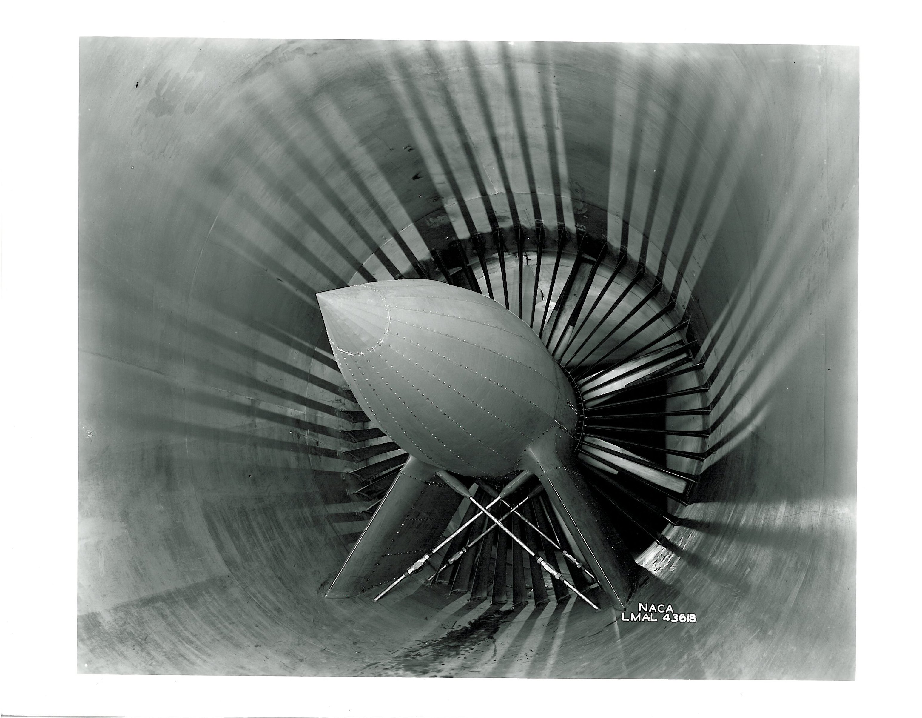 Stability Tunnel fan hub from downstream circa 1944.