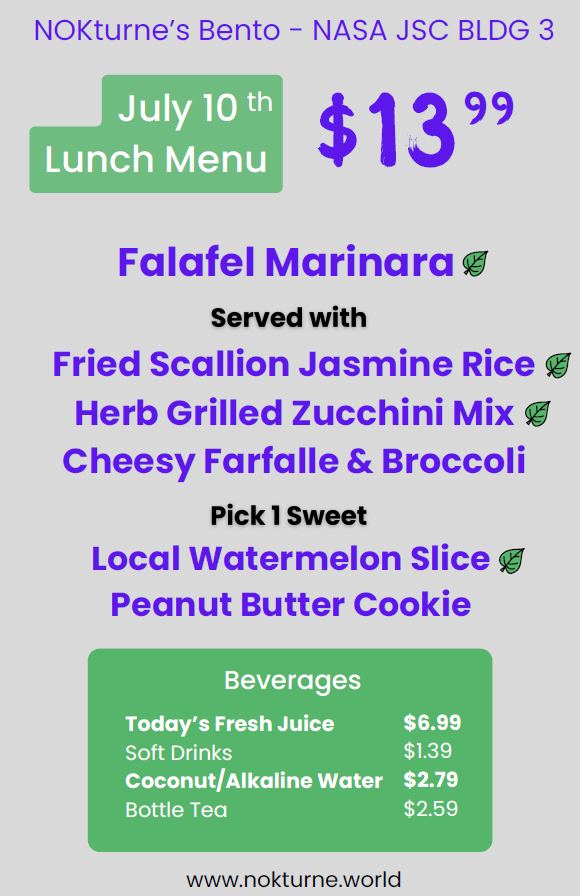 Nokturne's breakfast menu for JSC B3 July 2025.