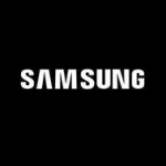 Samsung logo on black background