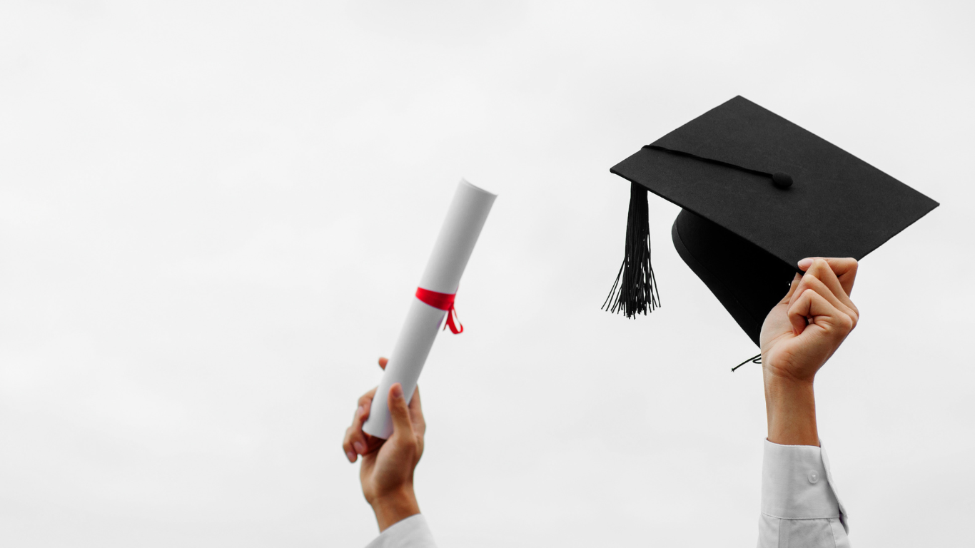 Graduation cap and diploma