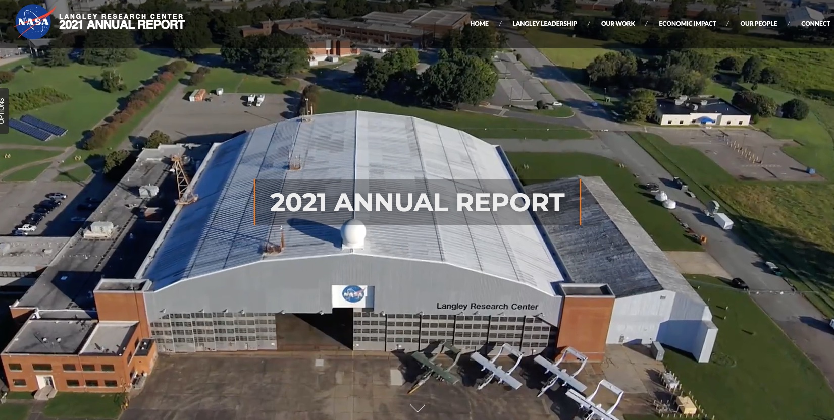 For the first time, NASA’s Langley Research Center has published its annual report as a website.