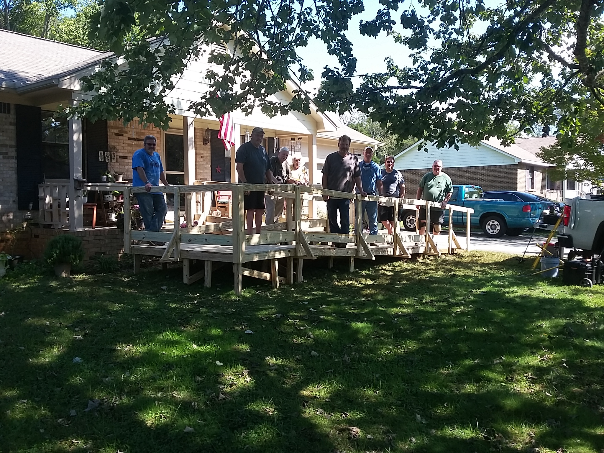 As part of the 2021 Combined Federal Campaign, Marshall volunteers built this wheelchair-accessible ramp for homeowners in Madison County.