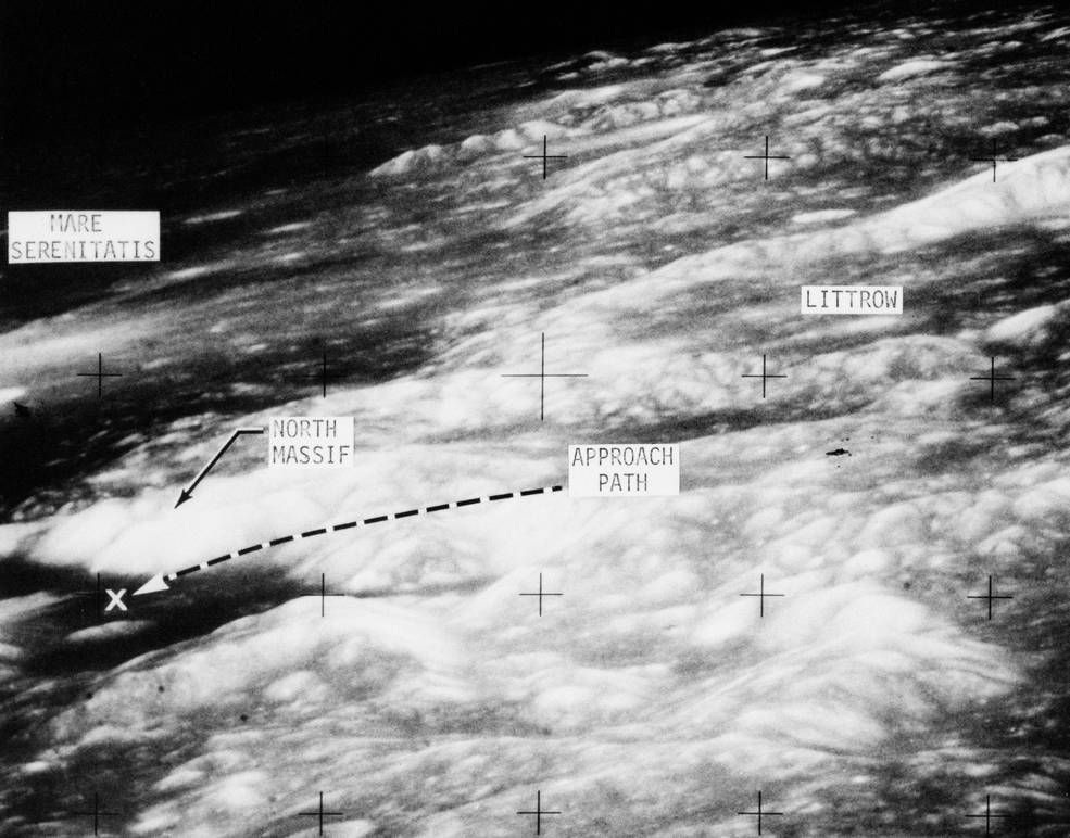 apollo 17 landing site. Image from Apollo 15 annotated