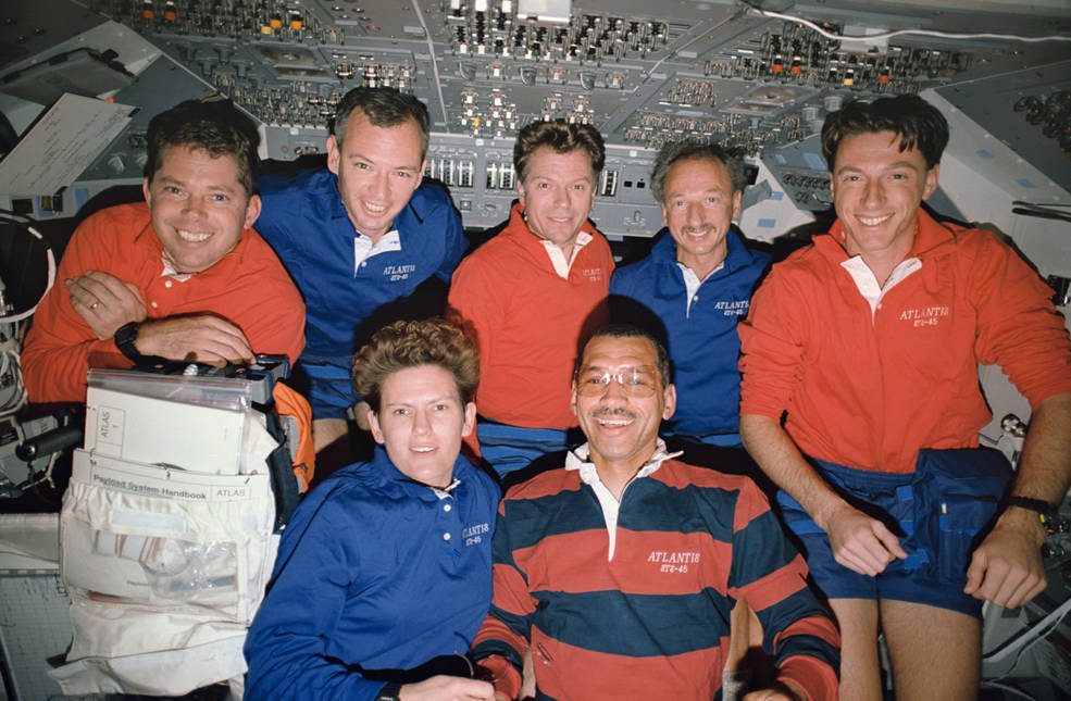 bhm_bolden_sts-45_infight_crew_photo