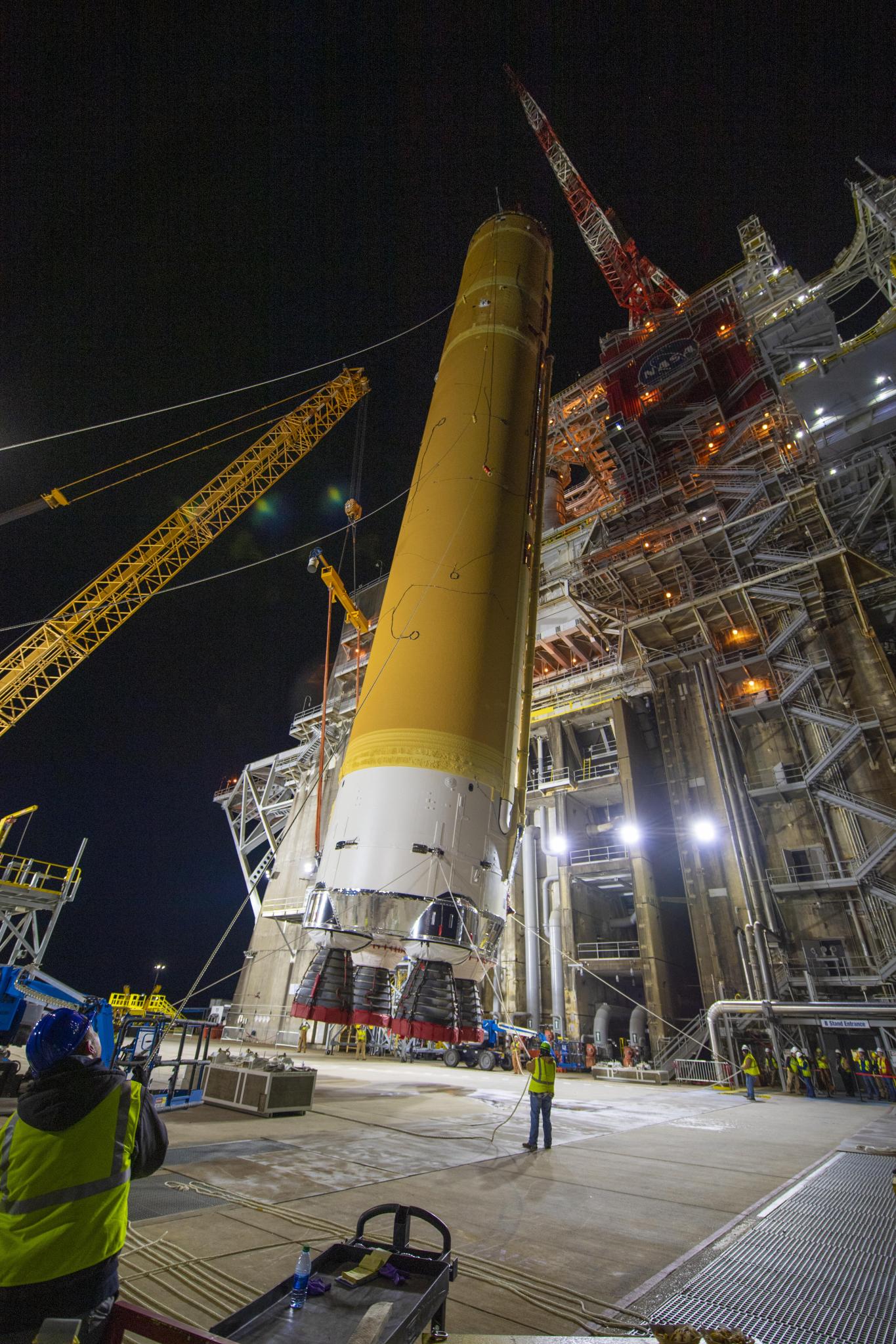 Space Launch System (SMS) core stage; first image used for 2020s stennis chronology