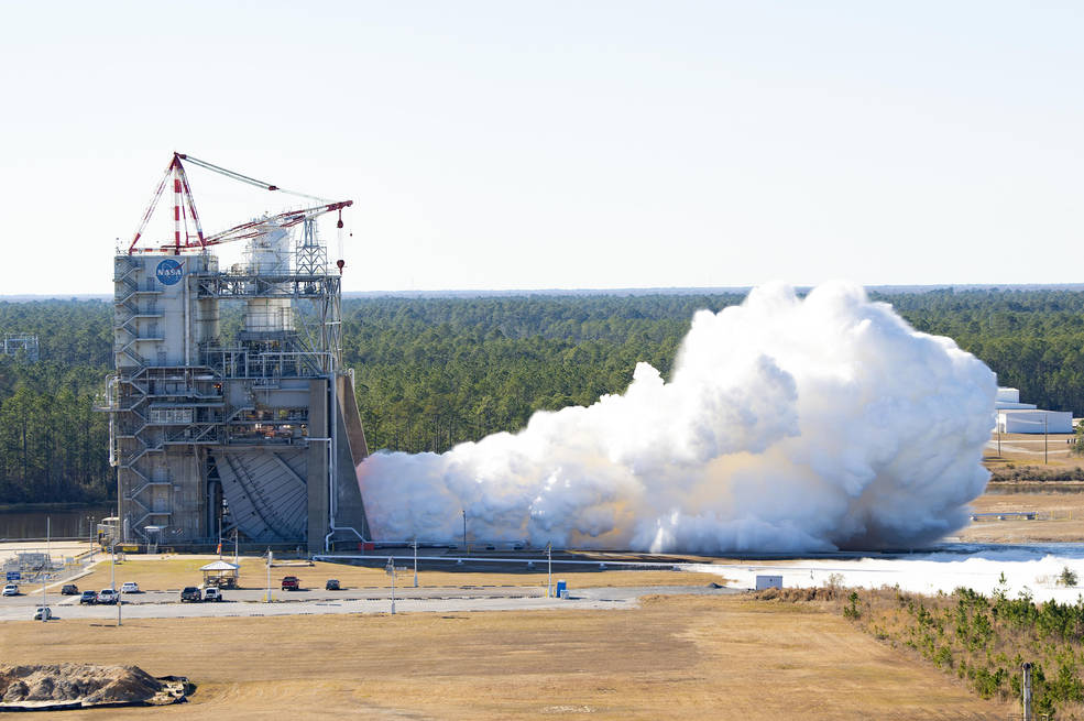 Image from NASA Conducts Second RS-25 Engine Test of 2022 at Stennis Space Center