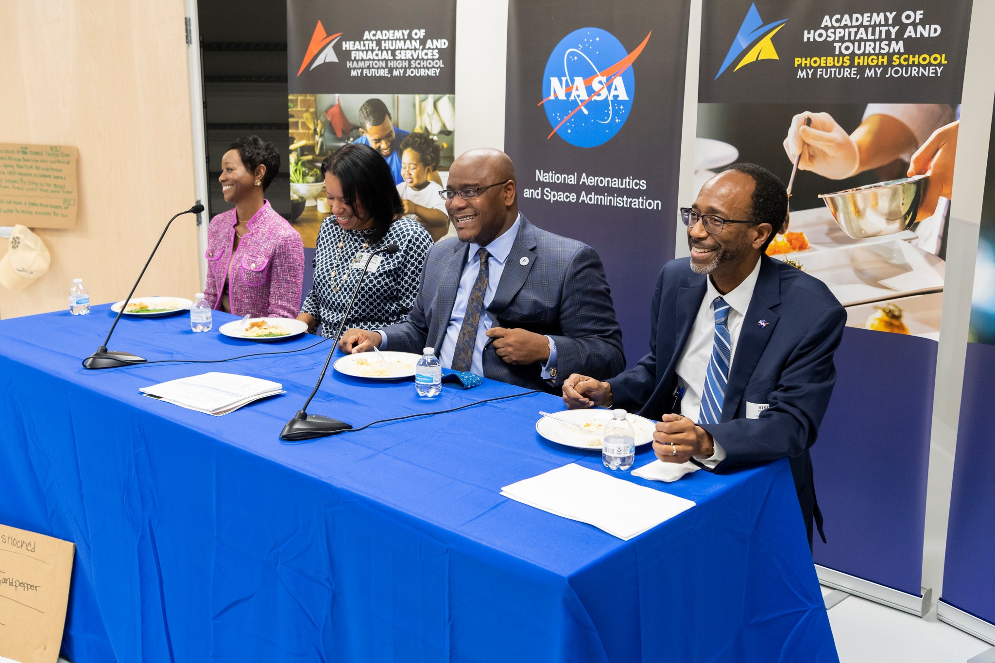 High school students prepared delicious meals for taste testers to try as part of NASA's Black History Month event focused on health and wellness. 