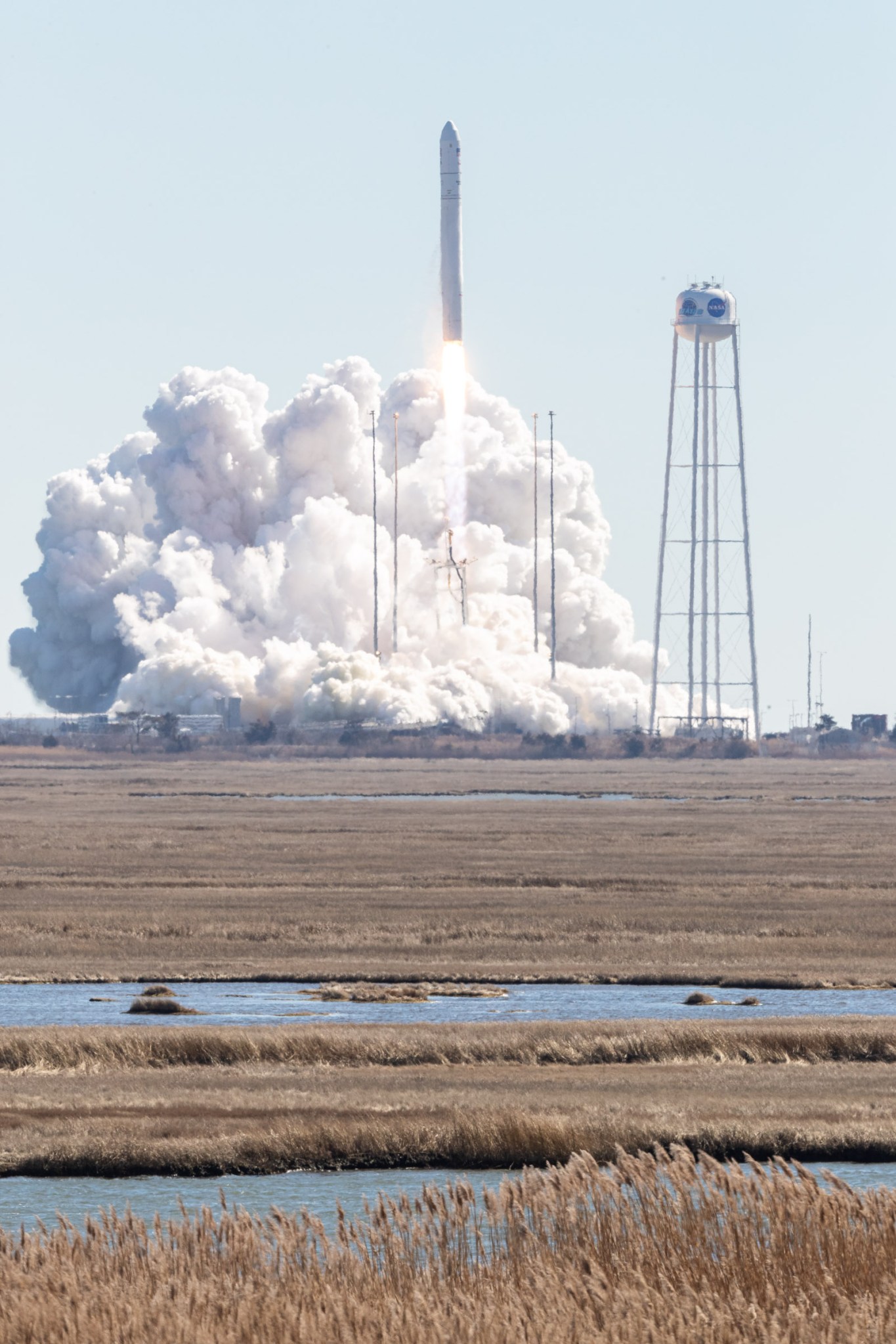 Northrop Grumman’s Antares rocket liftoff from pad 0A at 12:40 p.m. EST from NASA’s Wallops Flight Facility in Virginia, on Feb. 19, 2022.