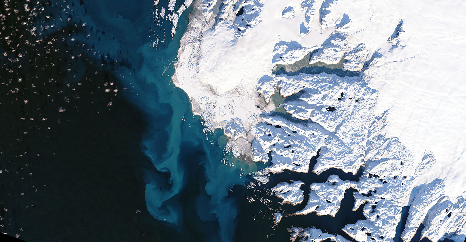 Meltwater from Greenland glaciers