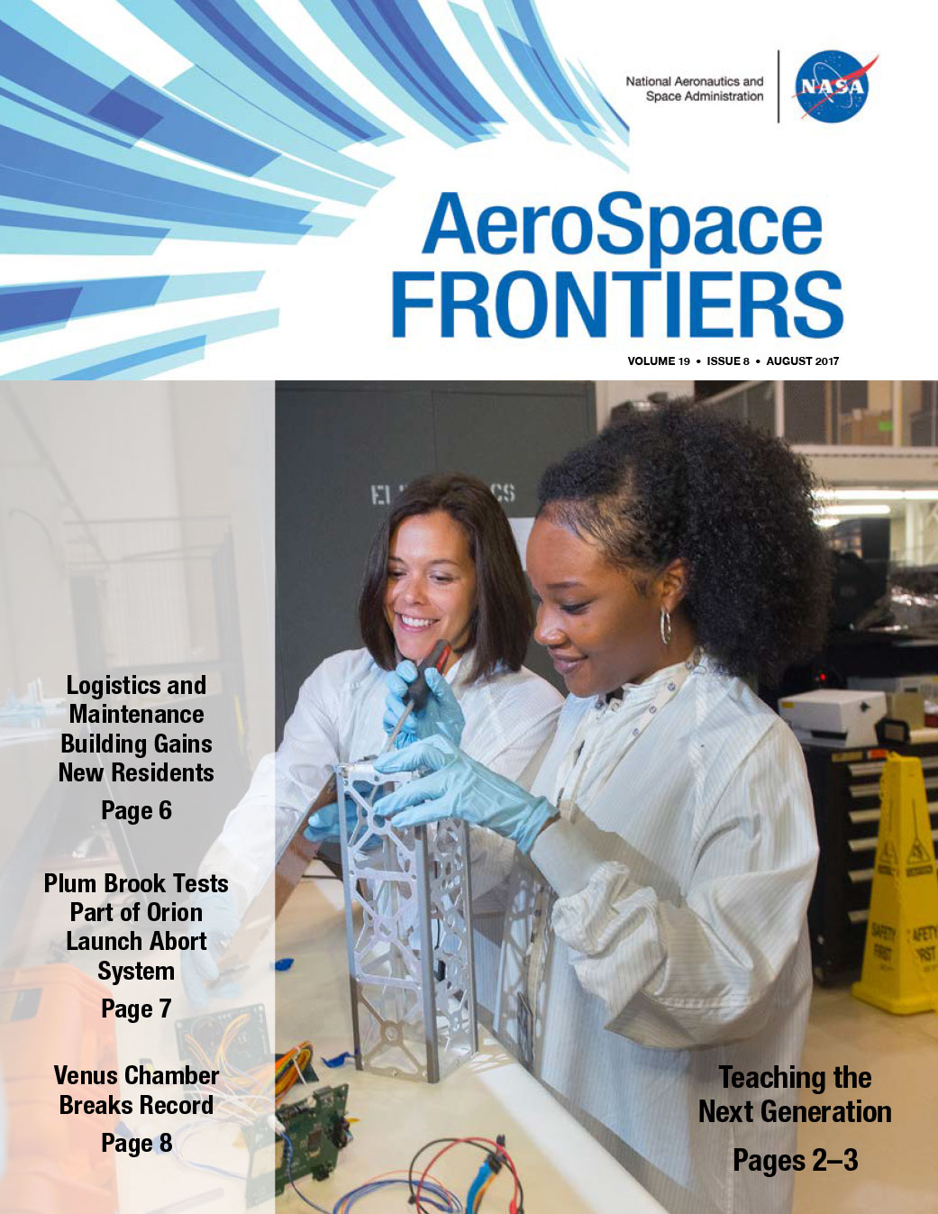 Cover of the August 2017 issue of AeroSpace Frontiers featuring the updated design.