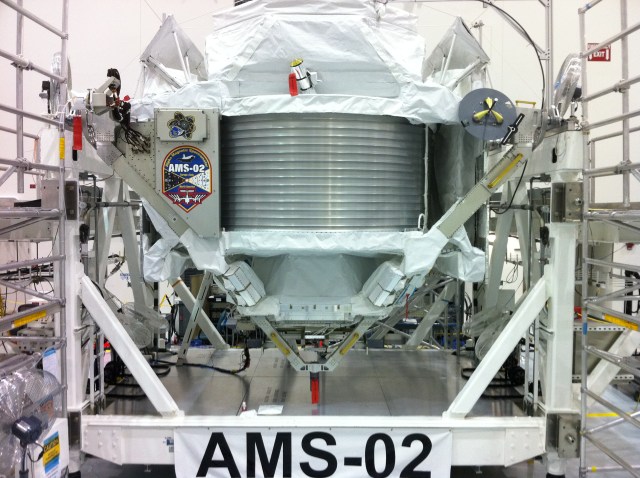 Overall view of the Alpha Magnetic Spectrometer 2 (AMS-02).