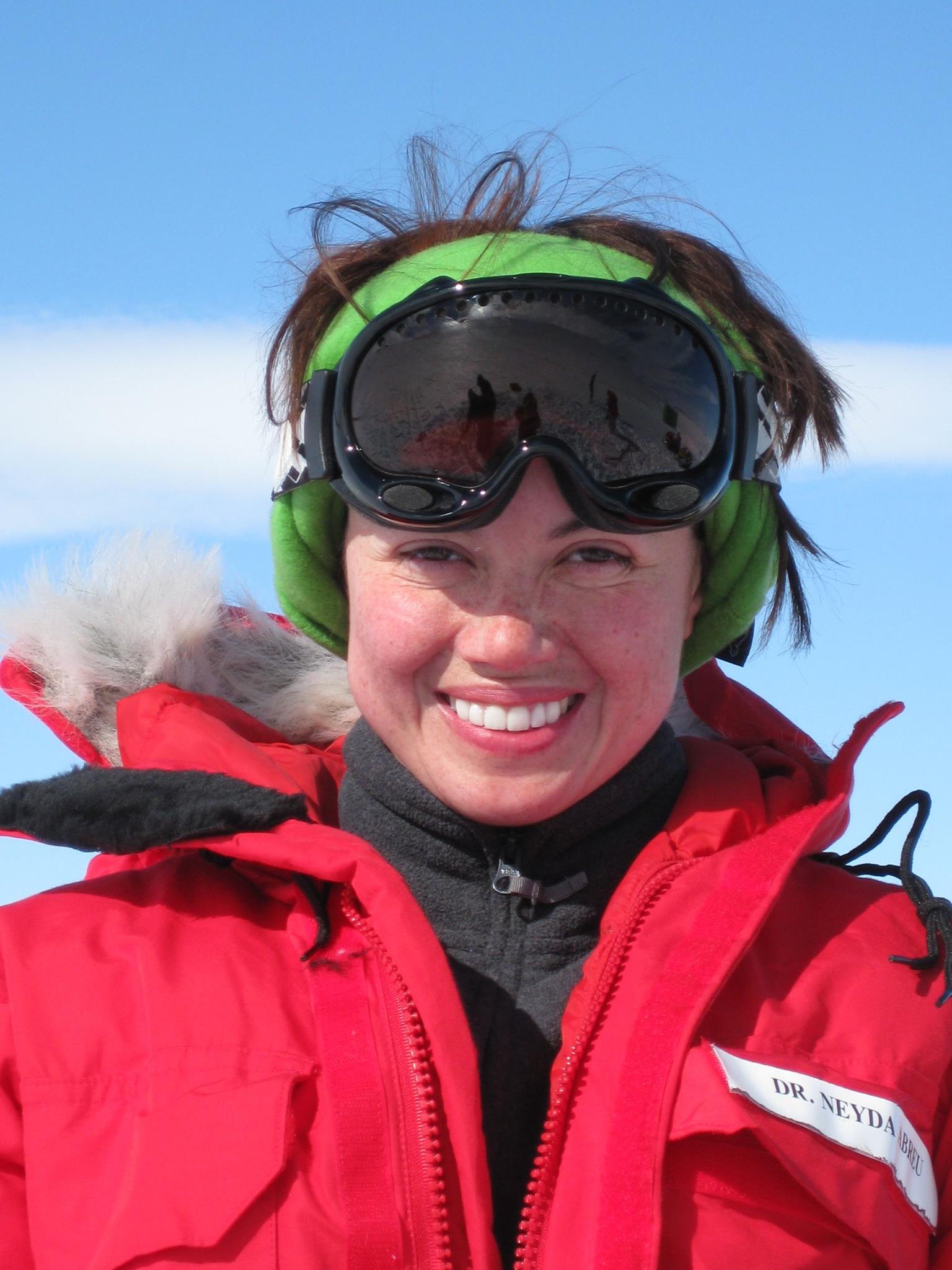 Neyda Abreu, senior advisor for science and research at NASA's Langley Research Center, on a meteorite-collecting trip in Antarctica.