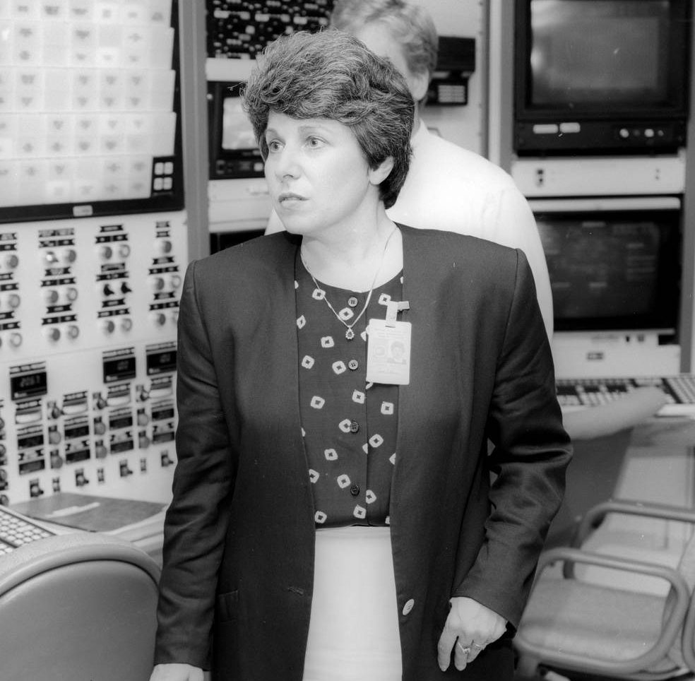 Carol Russo in control room.