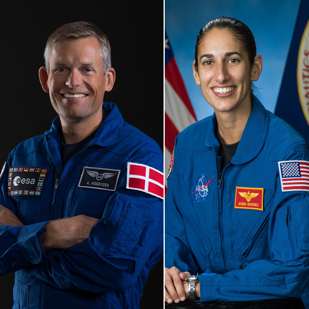 ESA (European Space Agency) astronaut Andreas Mogensen and NASA astronaut Jasmin Moghbeli.