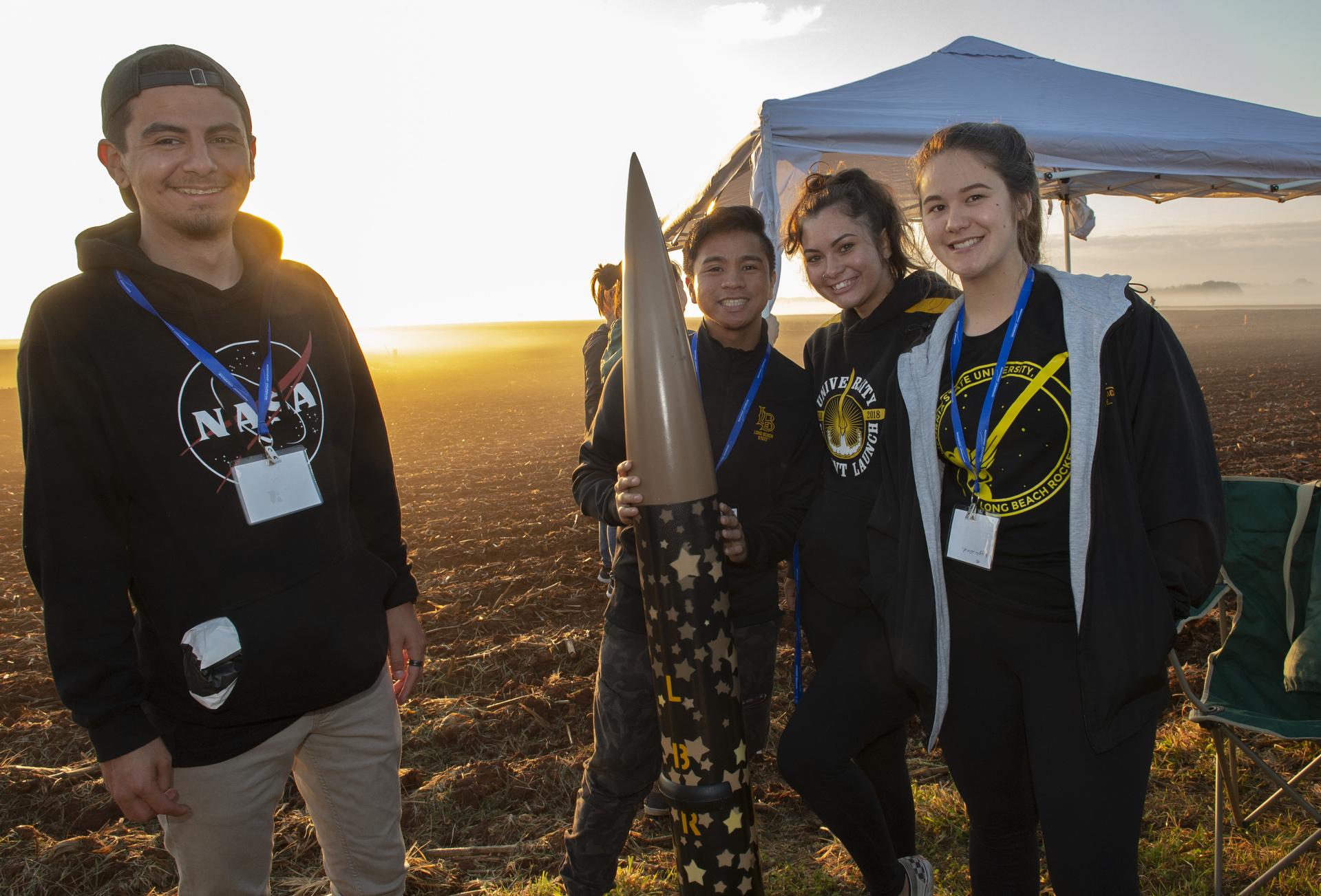 Students from California State University, Long Beach, prepare to compete in the 2019 Student Launch. 