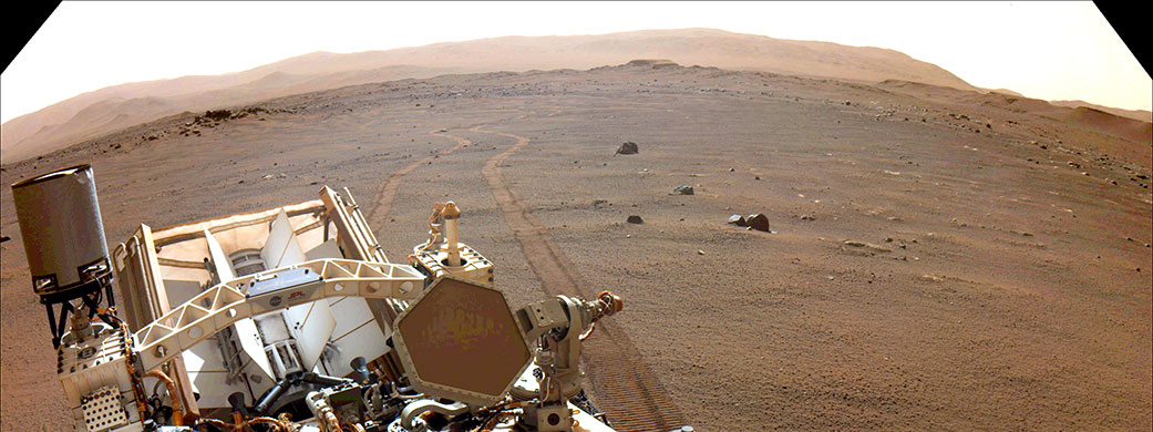 NASA’s Perseverance Mars rover looks back at its wheel tracks