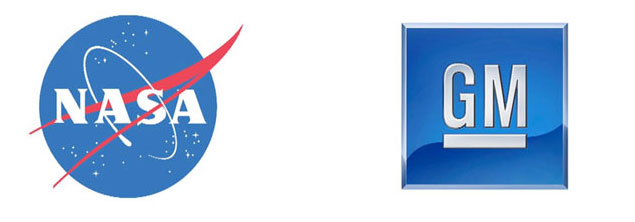 The NASA insignia (meatball) and the GM logo