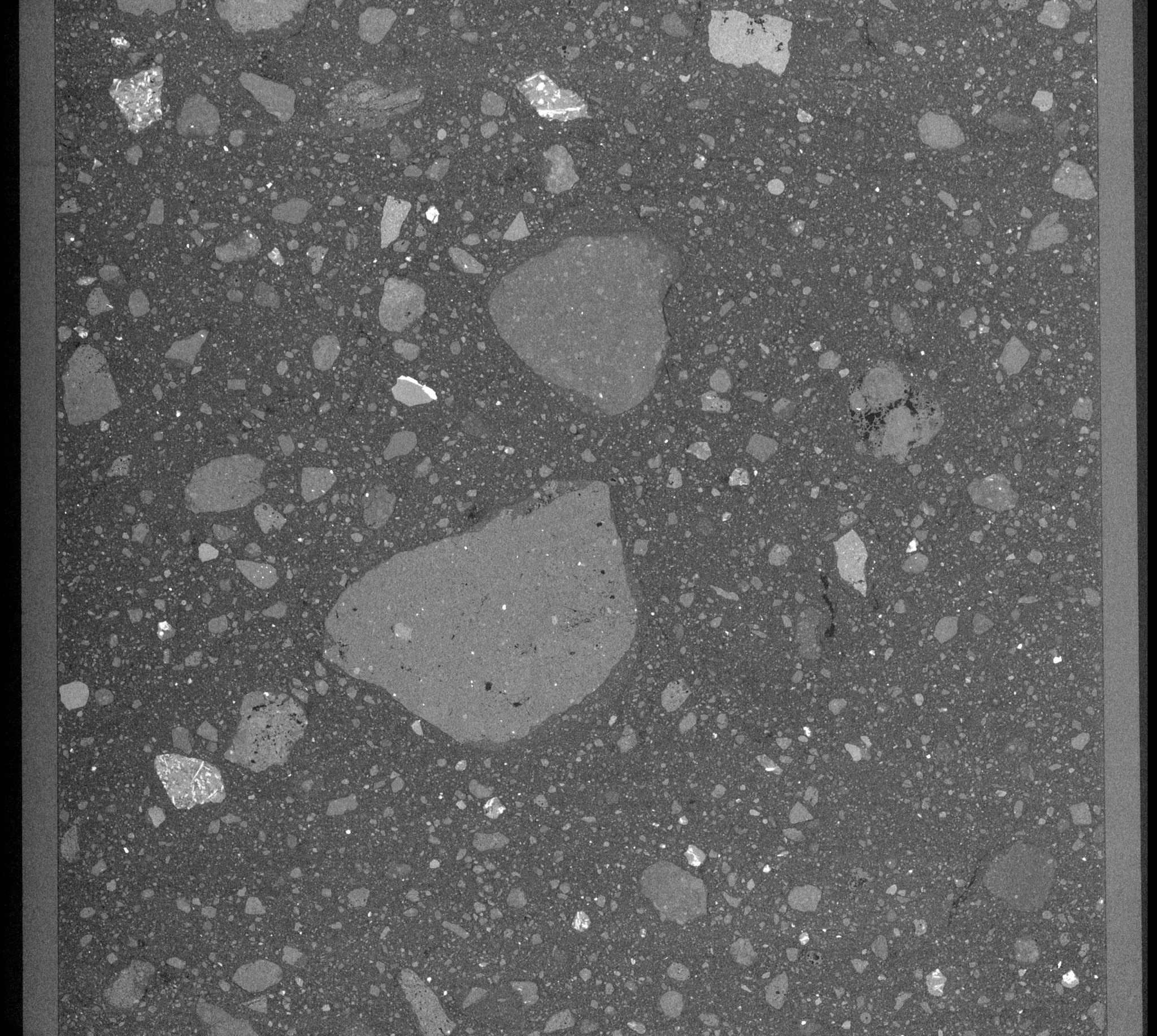 An x-ray computed tomography image of Apollo 17 core sample 73001 taken at the University of Texas at Austin, a member of the Apollo Next Generation Sample Analysis team.