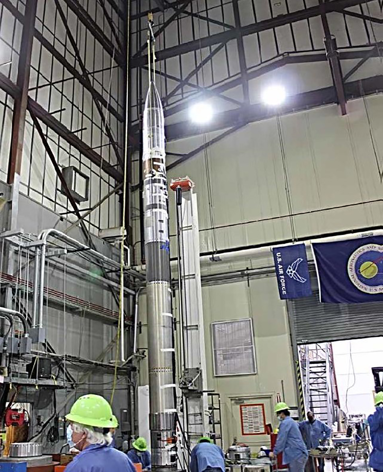The HERSCHEL payload undergoes vibration testing at the White Sands Missile Facility in New Mexico.