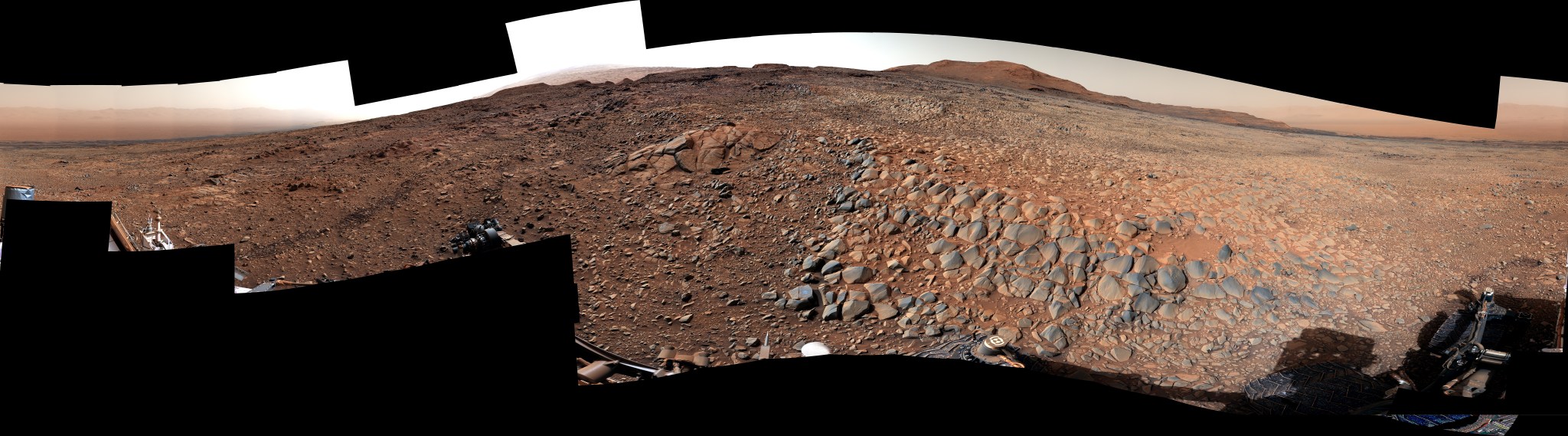 NASA’s Curiosity Mars rover used its Mast Camera, or Mastcam, to take this 360-degree panorama on March 23, 2022, the 3,423th Martian day, or sol, of the mission.