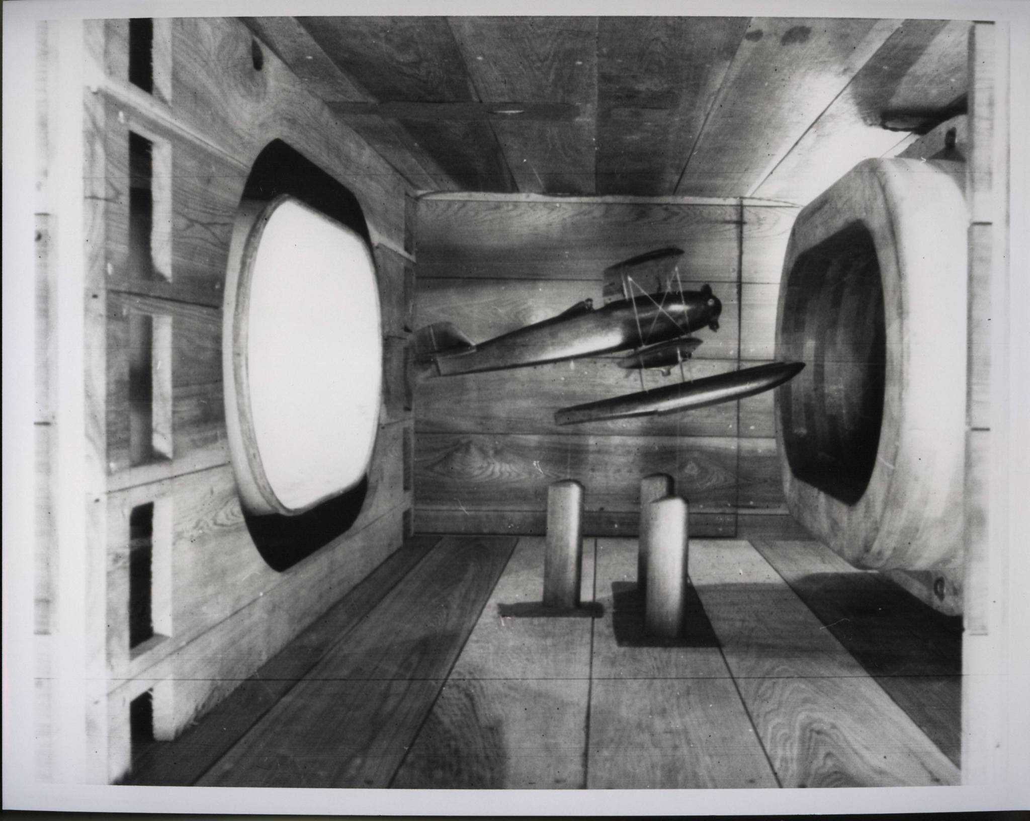 Here, a model of a T.S. Seaplane, is being tested in the model tunnel in 1929.