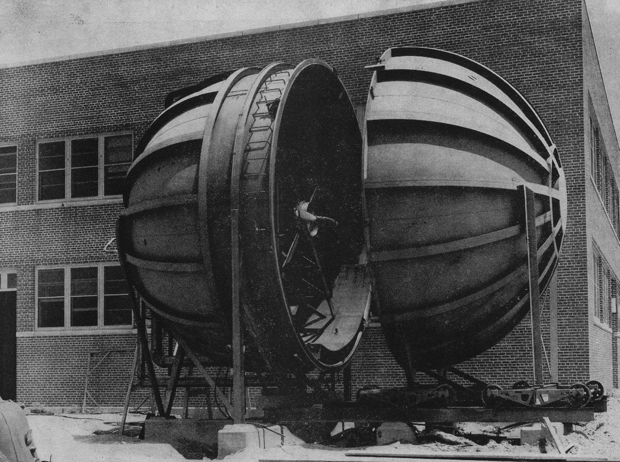 The Supersonic Sphere, located behind Building 1229, in 1940.