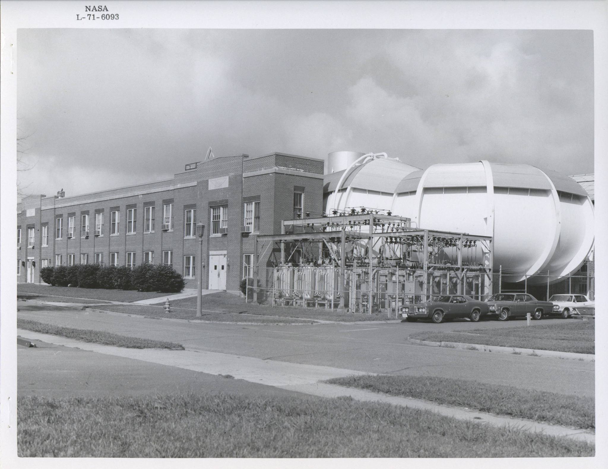 Exterior view of Low Turbulence Pressure Tunnel in 1971. 