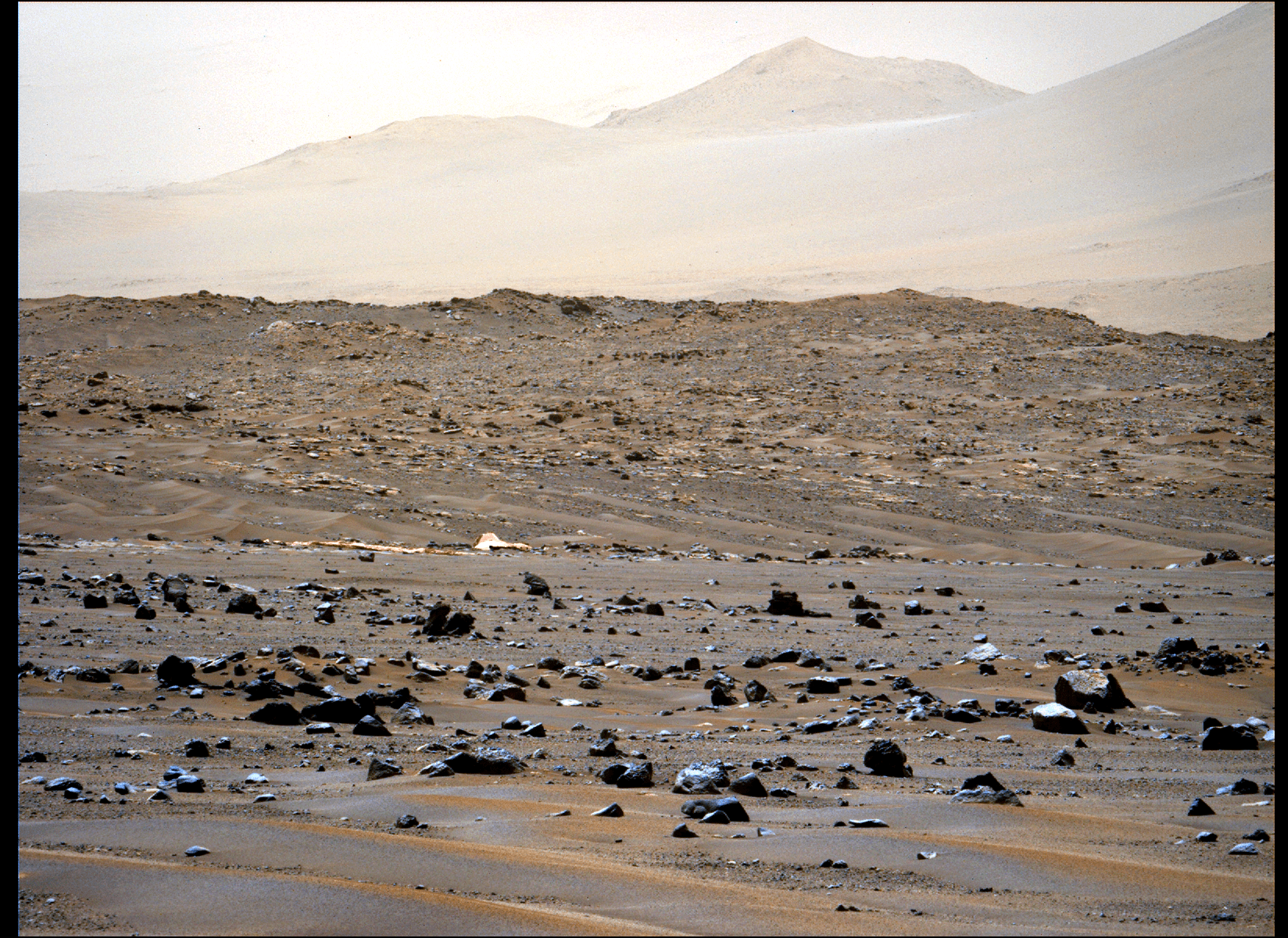 This image of the parachute that helped deliver NASA’s Perseverance Mars rover to the Martian surface was taken by the rover’s Mastcam-Z instrument on April 6, 2022, the 401st Martian day, or sol, of the mission.